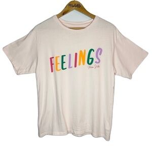 Pura Vida Pink Multicolor Feelings T-Shirt Women’s Size Small